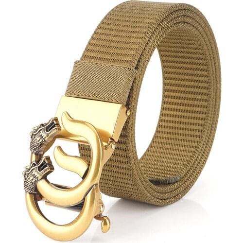 Casual Outdoor Toothless Automatic Buckle Canvas Belt Mens Business Woven Belt Female Wild Personality Jeans Belt Belt Width