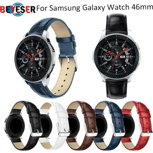 Leather Watchband 22mm for Samsung Galaxy Watch 3 45mm 46mm Quick Release Band Steel Clasp Straps wristband strap Accessories