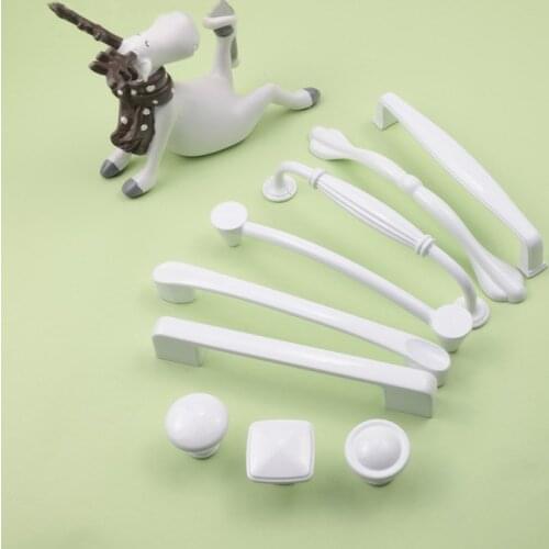 1PC Modern White Aluminum Furniture Handle European Stripe Kitchen Wardrobe Shoebox Door pulls Home Improvement