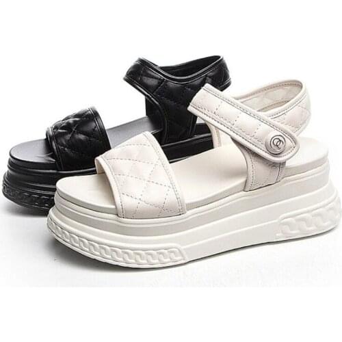 Womens Sandals New 2021 Summer Solid Color Comfortable Female Beach Shoes Chunky Sandals For High Heels Roman Shoes tenis femin