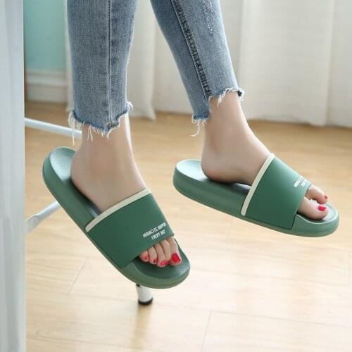 Dropshipping Slippers Women Men Flat Slides Summer Casual Beach Flip Flops Non-slip Indoor House Home Comfortable Slippers Shoes