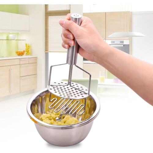 Stainless Steel Pusher / Potato Masher for Smooth Mashed Potatoes Fruit Vegetable Tools Press Crusher Kitchen Accessories