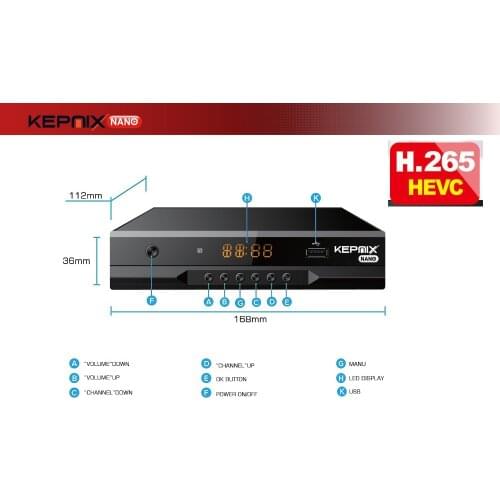 Kepnix nano 2pcs m3u hevc satellite receiver supports powervu autoroll 3G modem 2xusb port 1ptv1 h.265 hd