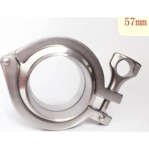 2.5" Tri Clamp x 57mm 2.25" Pipe OD Stainless Sanitary Union 1 pc 304 Clamp + 2 pcs 316L Weld Ferrule+1 PC gasket
