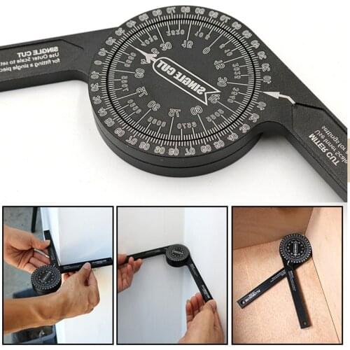 Miter Saw Protractor Aluminum Alloy Angle Finder Level Meter Miter Gauge Goniometer Protractor Inclinometer Measuring Ruler#20