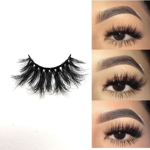 Visofree 25mm Lashes 3D Mink Eyelashes Cruelty Free 25mm Mink Lashes Handmade Crisscross Dramatic Eyelashes Faux Makeup Lash