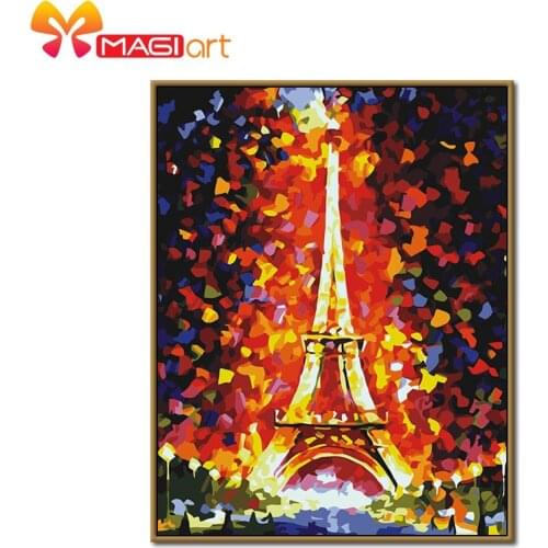 Cross stitch kits Embroidery needlework sets 11CT water soluble canvas patterns 14CT Oil painting The Tower-NCMS003