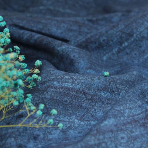 High-end Tencel Linen Cotton fabric Geometric printing Series tissu New style clothing in autumn and winter tissus