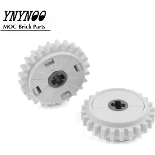 10Pcs/lot High-Tech Gear 24 Tooth Clutch with Dark Bluish Gray Center MOC Building Blocks Brick Toy Gears Compatible with 76244