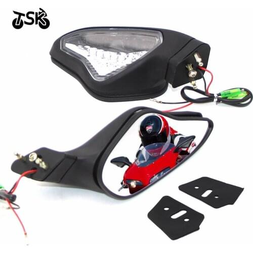 Rearview Mirrors Moto Turn Signal Lights Fit For Ducati 848 1098 1098S 1098R 1198 1198S 1198R Motorcycle
