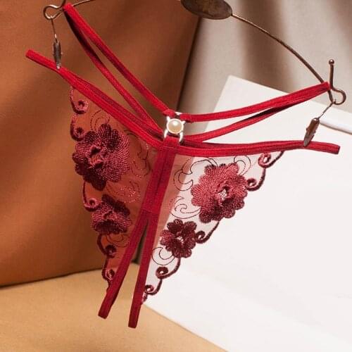 KANCOOLD Sexy Lace Floral Thong Ladies Panties Embroidered Mesh Yarn Perspective Women Underwear Hot T Pants G-String Thongs