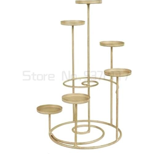 European style gold Candlestick decoration birthday cake tray