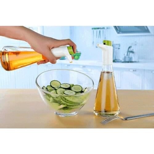 1PC Kitchen Seasoning Spray Oil Bottle Green Glass Oiler oil can leak oil and vinegar sauce bottle High Quality Fast OK 0389