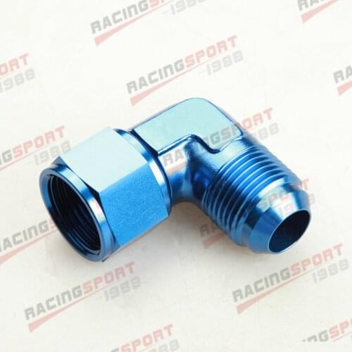 12AN -12AN AN12 90 Degree Female To Male Aluminum Fittings Adapter Blue