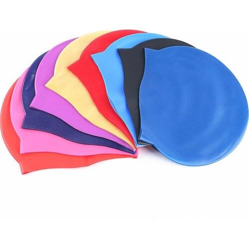 2021 Summer Professional Swimming Cap Solid Silicone Swimming Hats Water-proof Adult Swim Caps Men Women