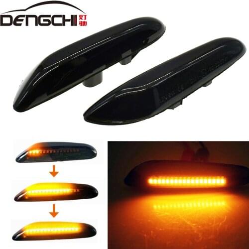 2x marqueur latéral dynamique coulant lumières voiture style Led indicateur latéral clignotant lumière fumée lentille pour BMW E