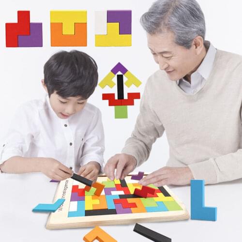 3D Puzzles Magic Tangram Children Wooden Educational Game Hobby Child Jigsaw Tetris Cubes Puzzles Kids Toy Children Toys Girls