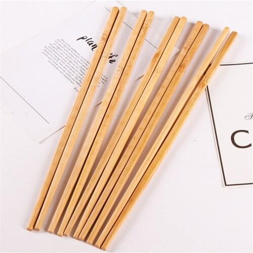 5 Pairs High Quality Natural Wooden Bamboo Chopsticks Health Without Lacquer Wax Tableware Dinnerware