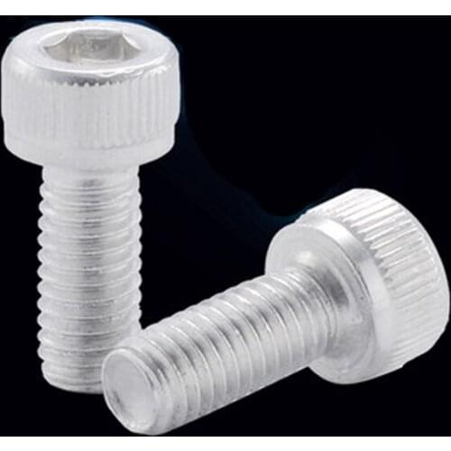 5pcs M8 aluminum alloy hex socket Allen knurled cylinder head screws hexagon socket cup bolts machine screw 12mm-60mm length