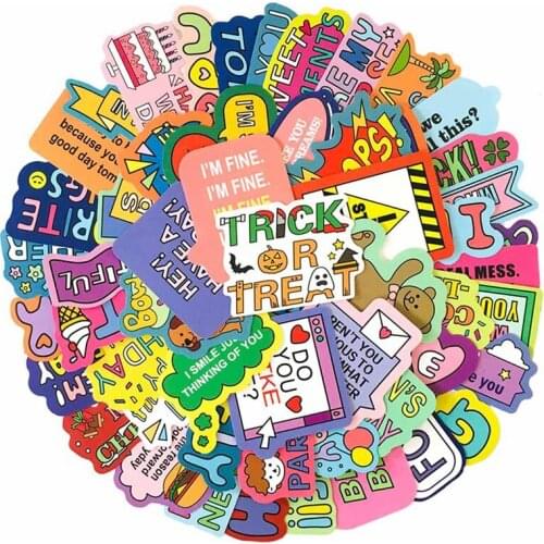 55 pcs/pack Cute English Words Bear Kawaii Waterproof PVC Journal Decorative Stationery Craft Stickers Scrapbooking DIY Diary