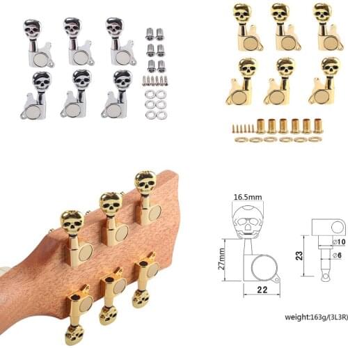 6 Set of chrome/gold Guitar String Tuning Pegs Tuners Machine Head Keys 3L3R Fit for Acoustic Guitar