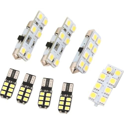 7pcs/set LED Truck lamp Interior lights Dome&Map Reading Light&Makeup Light &Trunk Light Lamp Kit for Golf