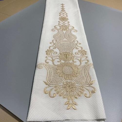 White Brocade Lace Fabric with new material African Jacquard Fabric Best Quality Nigerian French Tulle Lace P872