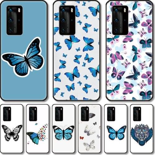 Beautiful butterfly Phone Case For Huawei P 40 30 20 10 9 8 Lite E Pro Plus black cell shell