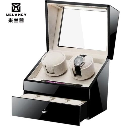 Wooden Watch Winder Plug/Battery Use Rotate Watch Winder for Automatic Watches Japan Motor Accessories Watch Winder Case Boxes