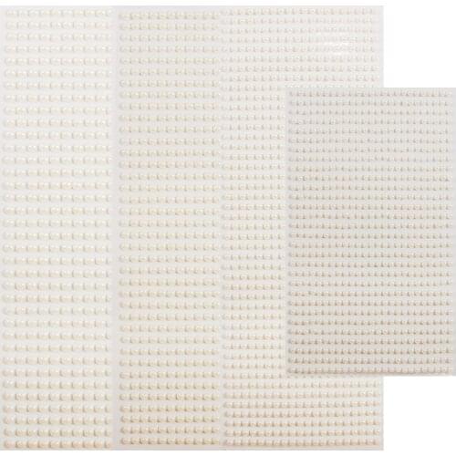 Diameter 3mm 750pcs/sheet White Flatback Imitation Pearl Stickers Self Adhesive For Nail art DIY phone personalized