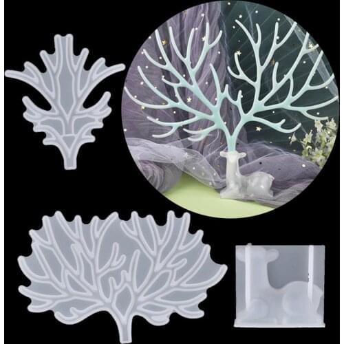 DIY Deer Crystal Epoxy Resin Jewelry Display Stand Silicone Mold Resin Mold Handmade Earrings Ring Pendant Storage Jewelry Rack