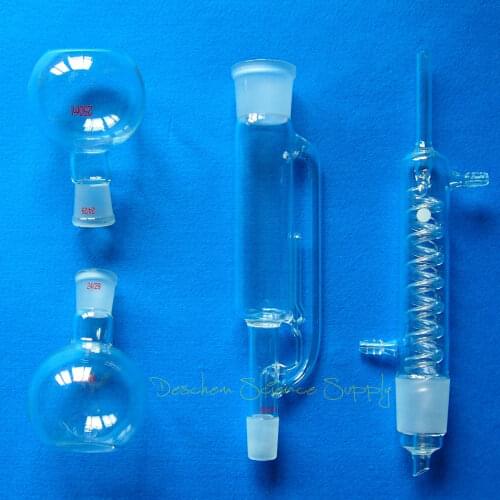 250ml Soxhlet Extractor With Graham Condenser & Two Flat Flask,Lab Glassware