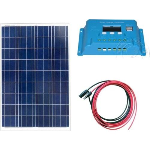 Kit Placa Solar 12v 100w Solar Battery Charger Solar Charge Controller Regulator 12v/24v 10A Caravan Camp Car Boat Motorhomes