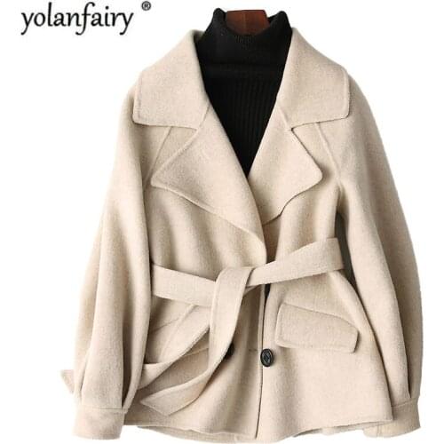 Autumn Winter Jacket Women Double-side Woolen Coat Female Korean Wool Coats Vintage Womens Jacket 2020 Abrigo Mujer MY1989