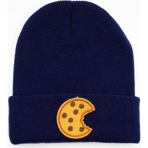 LDSLYJR Cookies embroidery Thicken knitted hat winter warm hat Skullies cap beanie hat for men and women 219