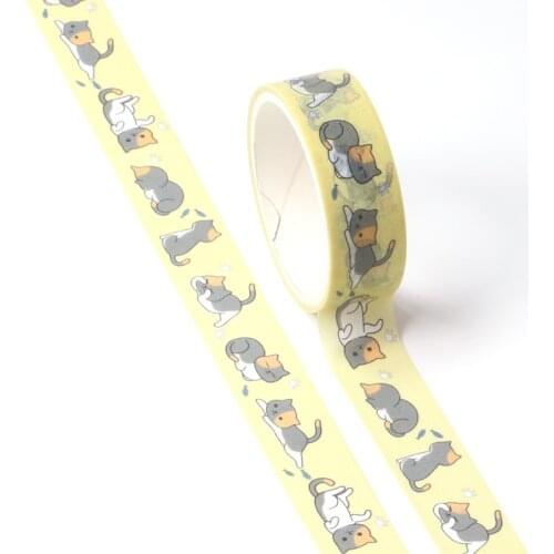 1PCS New Decor Cute Washi Tape Animal Set Dog Cat pig fox sloth woodpecker DIY Planner Masking Tapes School Office Supply