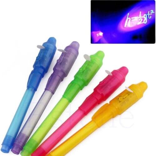 1PC Multifunction Ink Secret Marker Pen Invisible UV LED Pen With Ultra Violet LED Black light Learning Education Toys For Kids