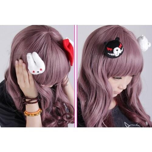 Cartoon Japanese anime Cosplay Danganronpa Danganronpa Enoshima Junko Monokuma Bear In Hairpin Hair Clip In Hair