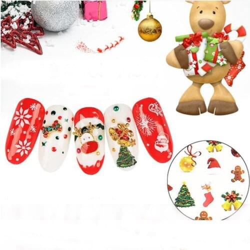 Women Nail Art Decals New Christmas Snowman Tree Boots Bells Deer Water Transfer Nail Art Stickers Slider Manicure Wraps Tool