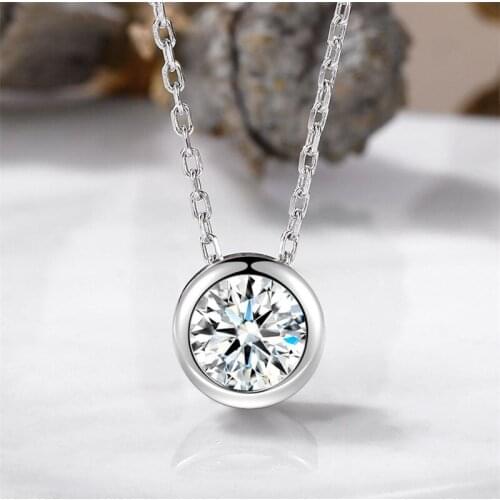 AAA Natural Diamond Necklaces & Pendants 925 Sterling Silver Statement Necklaces For Female Romantic Wedding Gift With Chain