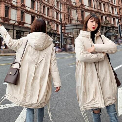 Invierno Padded Cothing 2020 Womens Casual Cotton Coat Women Korean Loose Solid Color Long Winter Outwear Female Parkas Q66