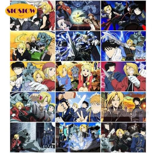 Fullmetal Alchemist Poster Diamond Embroidery Cartoon Posters Diamond Painting Japanese Anime Cross Stitch Decoration Home Gifts