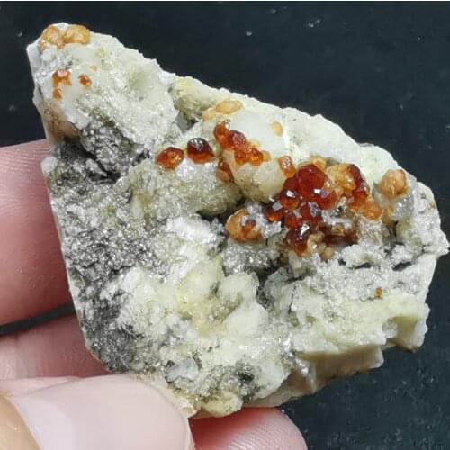 15.7g100% natural top grade garnet feldspar crystal paragenesis mineral specimen stone and CRYSTAL HEALING CRYSTAL QUARTZ GEM
