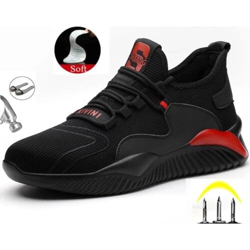 Drop Shipping Mens Steel Toe Cap Protective Work Shoes Outdoor Anti-Smashing Shoes Mens Anti-Puncture Safety Shoes Sports Shoe