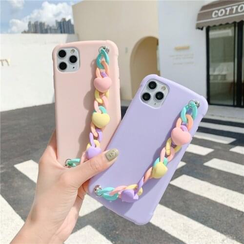 Rainbow bracelet Soft Phone Case Cover For iPhone 12 Pro Max 11 7 8 Plus 6 X XS Max XR Wristband bag Cases