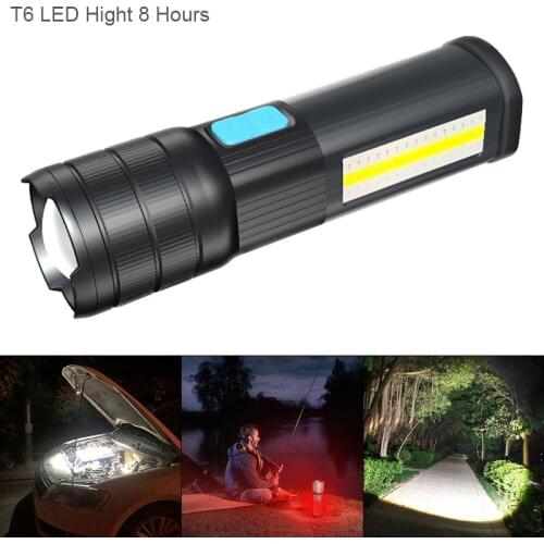 Highlight Mode 8 Hours T6 LED 5V COB USB Charging Multi-functional Waterproof Flashlight Maintenance Emergency Work Light