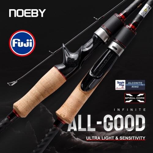 Noeby Spinning Casting Fishing Rod 2.29m 2.44m M Power 7-28g Light Carbon Baitcasting Rod for Pike Fuji Ring Carbon Fishing Rod