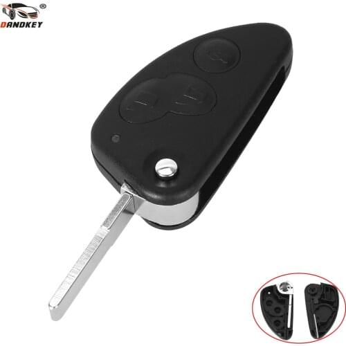 DANDKEY REPLACEMENT 3 BUTTON REMOTE FLIP KEY CASE FOB For ALFA Romeo 147 156 166 GT Replacement Shell Housing