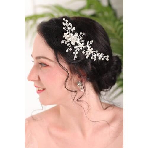 Vintage Leaves and Flower Crown Hair Clip Elegant women Decoration Briddal Barrette accessoire marriage Wedding headdress