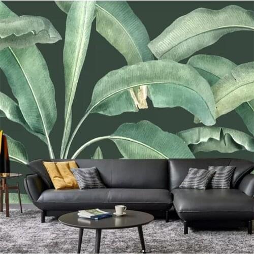 Wellyu European medieval rainforest plant leaves vintage background wall custom large mural green wallpaper papel de parede